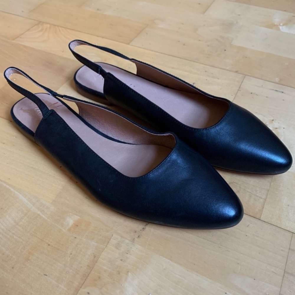 Madewell Margo Leather Slingback Pointy Toe Flat